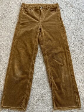 H&M Corduroy Ankle Wide-Leg Pants in Golden Brown